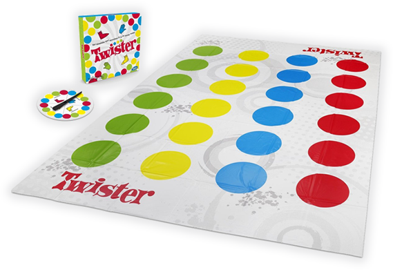 Het klassieke spel Twister zorgt voor heel wat speelplezier!